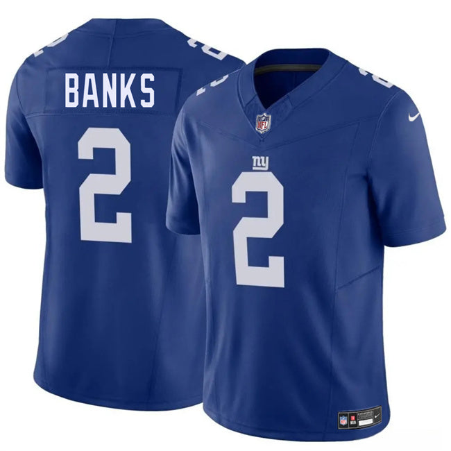 Mens New York Giants #2 Deonte Banks Blue 2025 FUSE Vapor Untouchable Limited Stitched Jersey