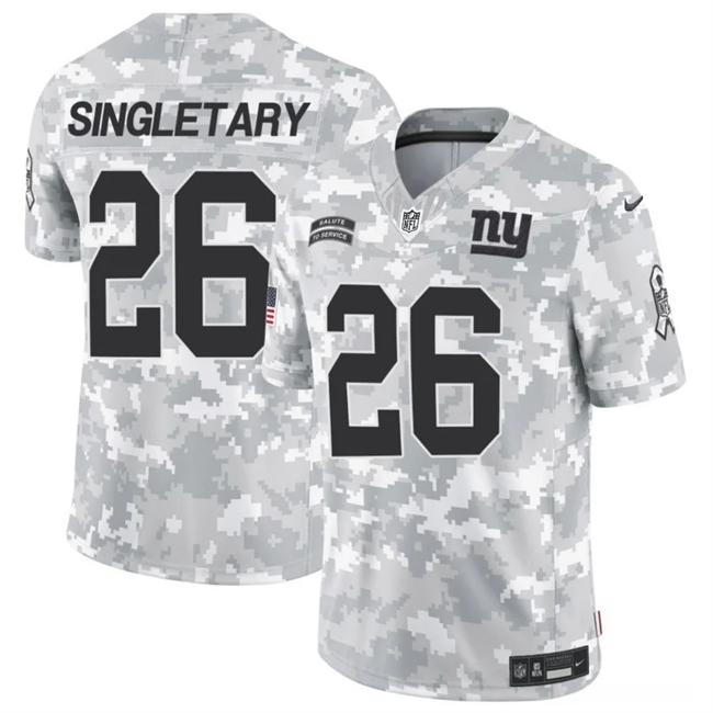 Mens New York Giants #26 Devin Singletary 2024 FUSE Arctic Camo Salute to Service Limited Stitched Football Jersey