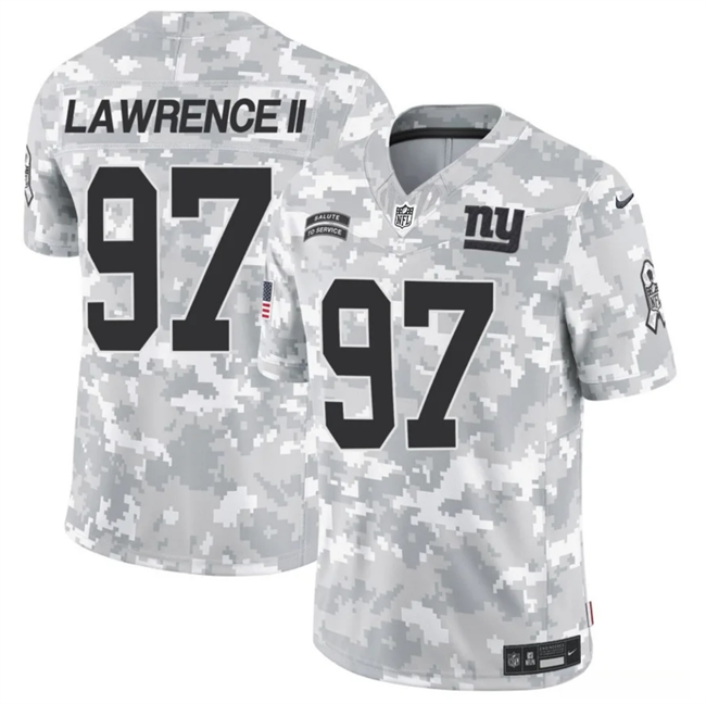 Mens New York Giants #97 Dexter Lawrence II 2024 FUSE Arctic Camo Salute to Service Limited Stitched Football Jersey
