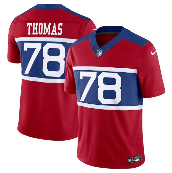 Mens New York Giants #78 Andrew Thomas Century Red Alternate Vapor FUSE Limited Stitched Football Jersey