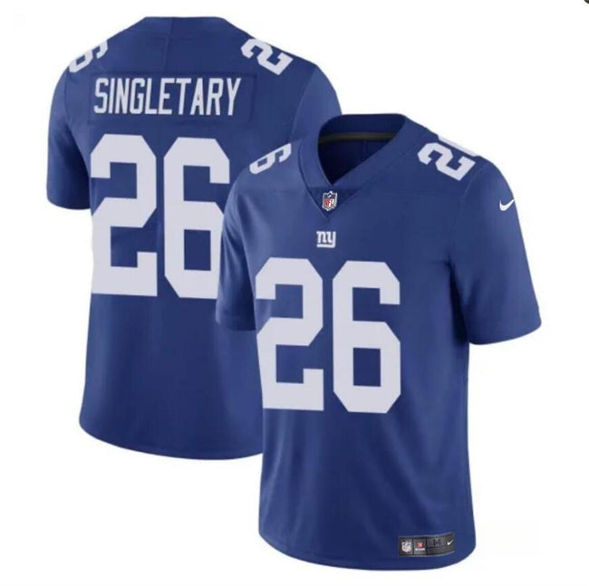 Mens New York Giants #26 Devin Singletary Blue Vapor Untouchable Limited Stitched Jersey