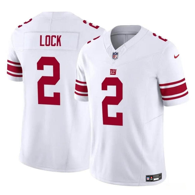 Mens New York Giants #2 Drew Lock White 2023 FUSE Vapor Untouchable Limited Stitched Jersey