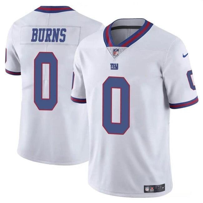 Mens New York Giants #0 Brian Burns White Limited Stitched Jersey