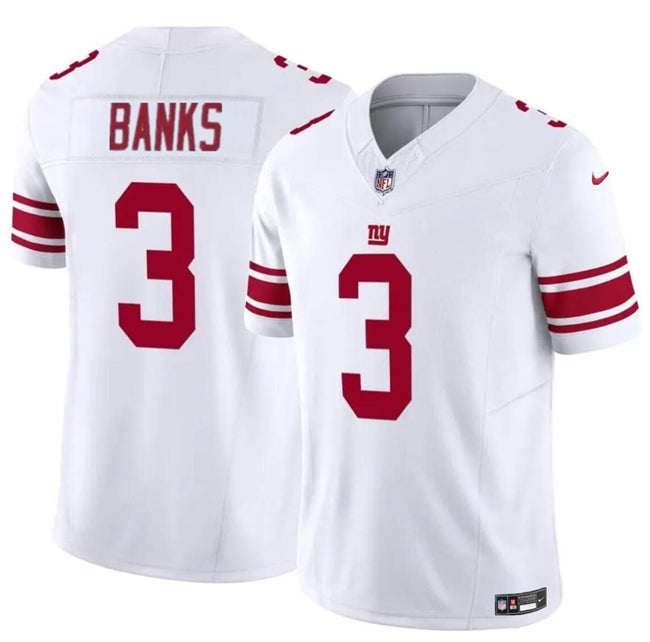 Mens New York Giants #3 Deonte Banks White 2023 FUSE Vapor Untouchable Limited Stitched Jersey