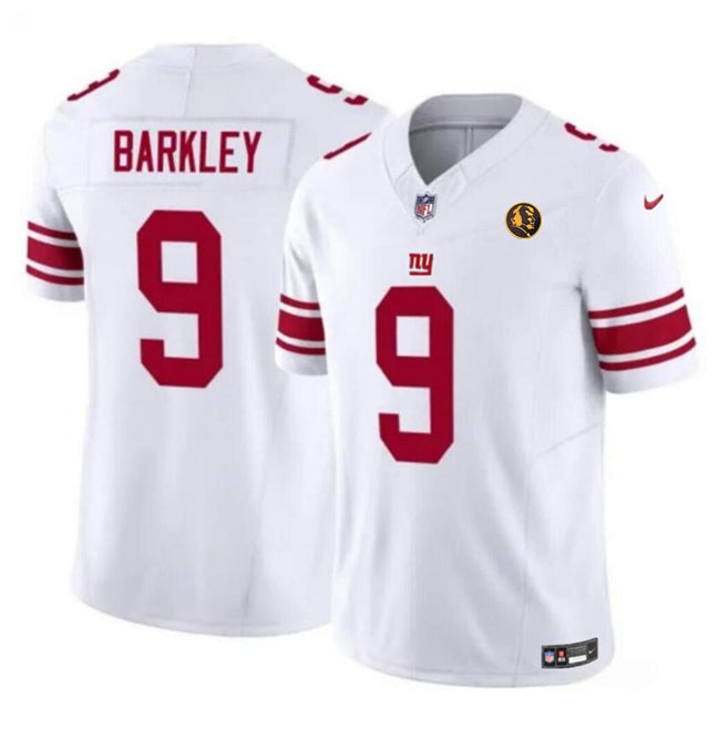 Mens New York Giants #9 Matt Barkley White 2023 FUSE With John Madden Patch Vapor Limited Stitched Football Jersey