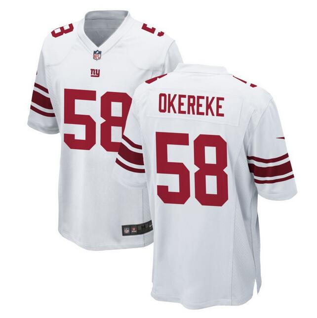 Mens New York Giants #58 Bobby Okereke White Stitched Game Jersey
