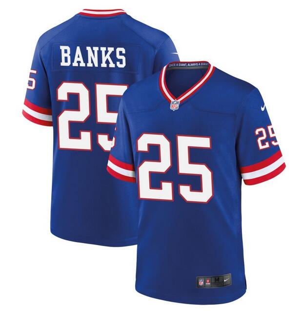 Mens New York Giants #25 Deonte Banks Royal Classic Stitched Game Jersey
