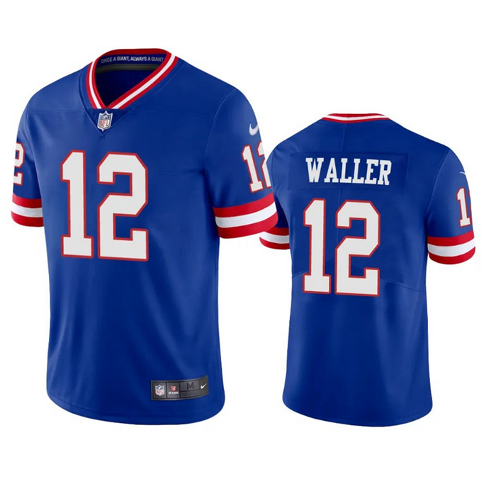Mens New York Giants #12 Darren Waller Blue Classic Stitched Jersey