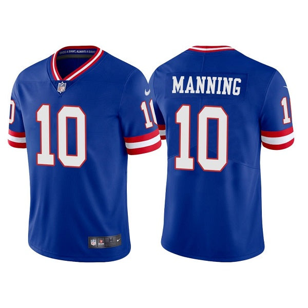 Mens New York Giants #10 Eli Manning Royal Vapor Untouchable Classic Retired Player Stitched Game Jersey