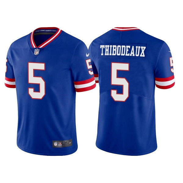 Mens New York Giants #5 Kayvon Thibodeaux Royal Vapor Untouchable Classic Retired Player Stitched Game Jersey