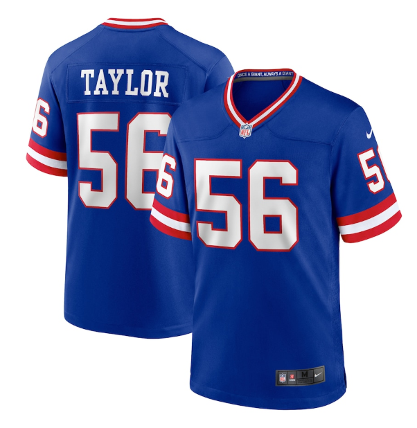 Mens New York Giants #56 Lawrence Taylor Royal Classic Retired Player Stitched Game Jersey