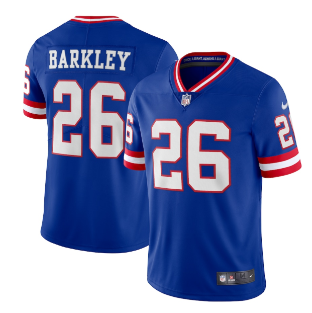Mens New York Giants #26 Saquon Barkley Royal Classic Vapor Limited Stitched Jersey