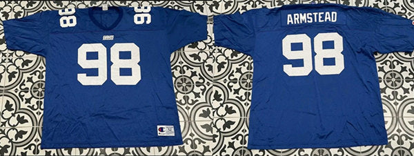 Mens New York Giants #98 Jesse Armstead Blue Stitched Jersey