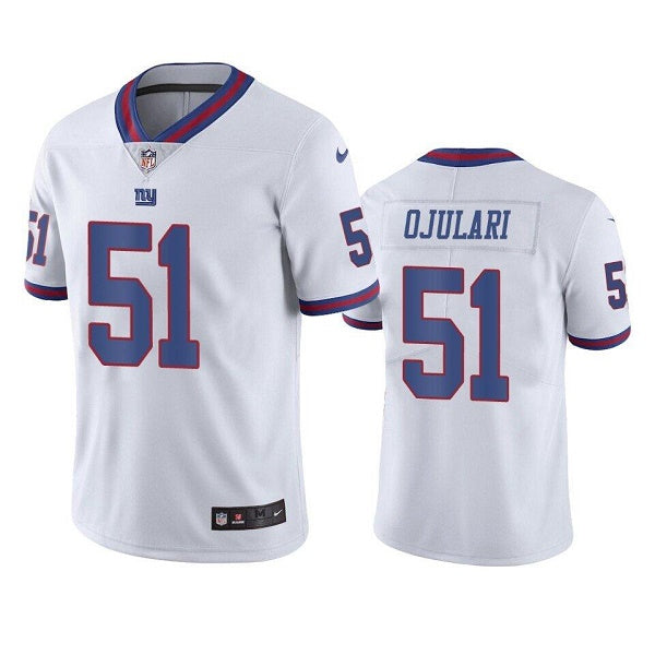 Mens New York Giants #51 Azeez Ojulari White Color Rush Limited Stitched Jersey