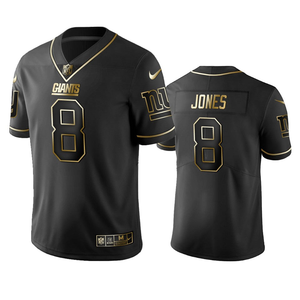 Mens New York Giants #8 Daniel Jones Black 2019 Golden Edition Limited Stitched NFL Jersey