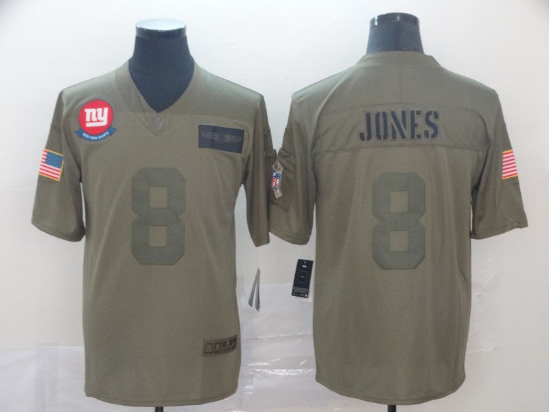 Mens New York Giants #8 Daniel Jones 2019 Camo Salute To Service Limited Stitched NFL Jersey