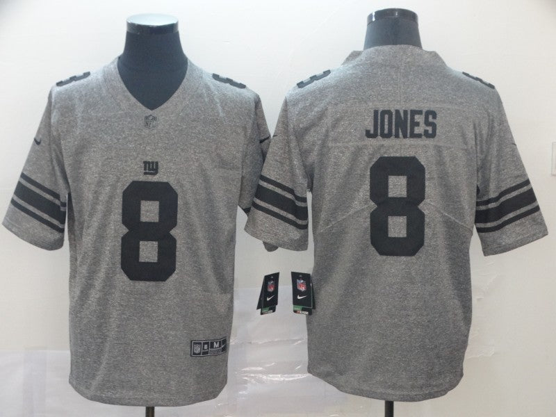 Mens New York Giants #8 Daniel Jones Grey Limited NFL Jersey