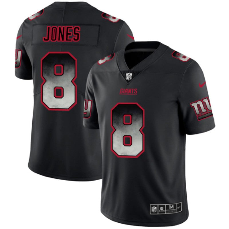 Mens New York Giants #8 Daniel Jones Black 2019 Smoke Fashion Limited Stitched NFL Jersey