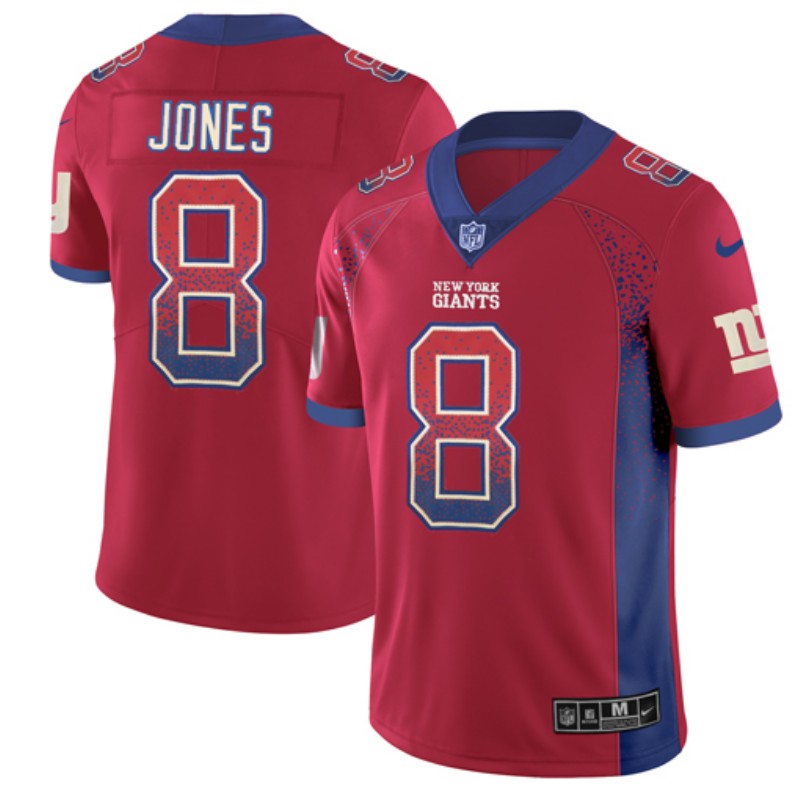Mens New York Giants #8 Daniel Jones Red Drift Fashion Color Rush Limited Stitched NFL Jersey