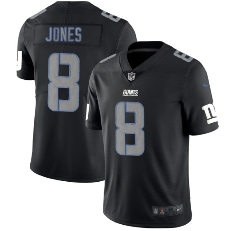 Mens New York Giants #8 Daniel Jones Black Impact Limited Stitched NFL Jersey