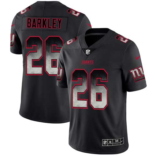 Mens New York Giants #26 Saquon Barkley Black 2019 Smoke Fashion Limited Stitched NFL Jersey