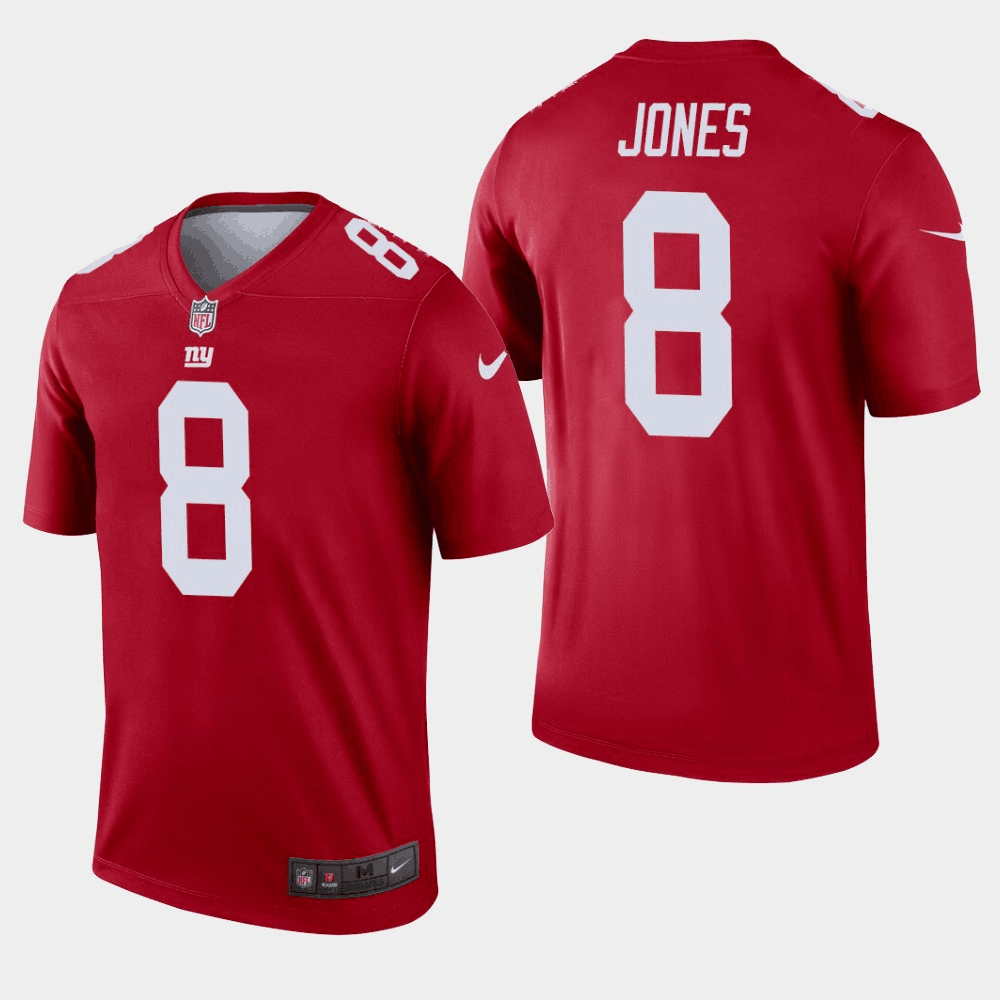 Mens New York Giants #8 Daniel Jones Red Inverted Legend Stitched NFL Jersey