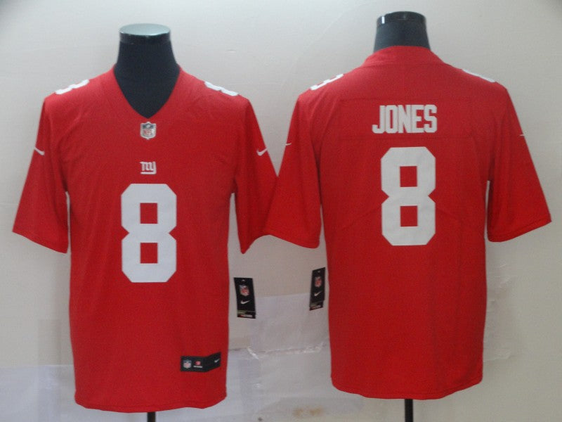 Mens New York Giants #8 Daniel Jones Red Vapor Untouchable Limited Stitched NFL Jersey