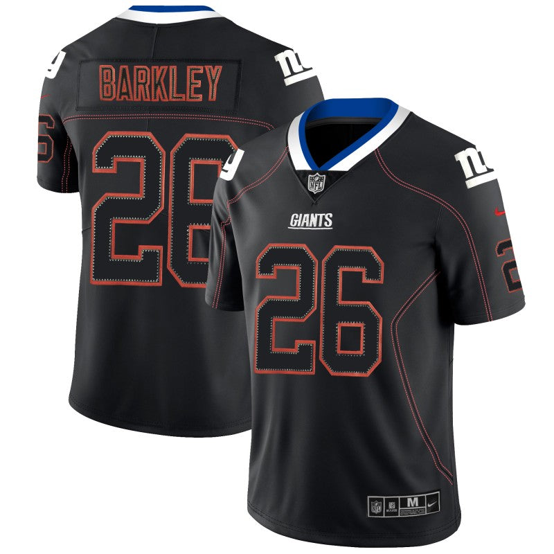 Mens New York Giants #26 Saquon Barkley Black 2018 Lights Out Color Rush NFL Limited Jersey