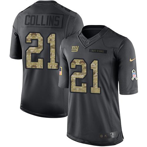 Nike Giants #21 Landon Collins Black Mens Stitched NFL Limited 2016 Salute to Service Jersey