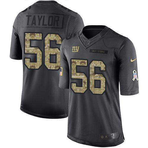Nike Giants #56 Lawrence Taylor Black Mens Stitched NFL Limited 2016 Salute to Service Jersey