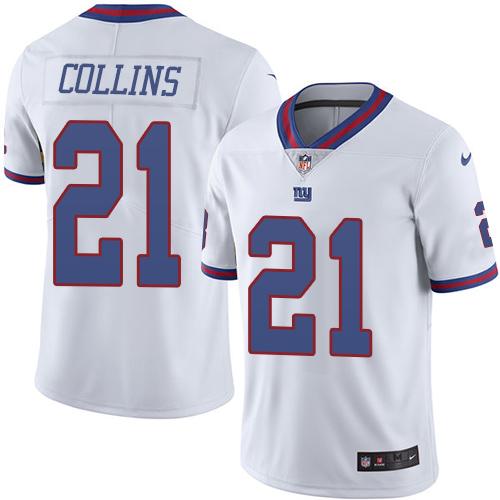 Nike Giants #21 Landon Collins White Mens Stitched NFL Limited Rush Jersey