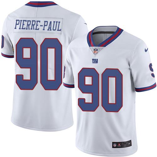 Nike Giants #90 Jason Pierre-Paul White Mens Stitched NFL Limited Rush Jersey