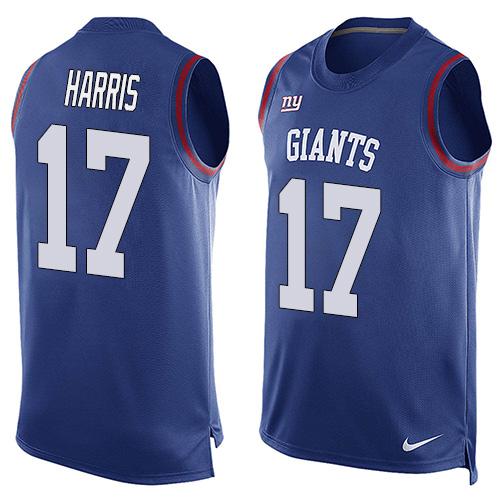 Nike Giants #17 Dwayne Harris Royal Blue Team Color Mens Stitched NFL Limited Tank Top Jersey
