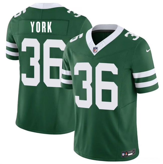 Mens New York Jets #36 Cade York Green 2026 FUSE Vapor Untouchable Limited Stitched Jersey