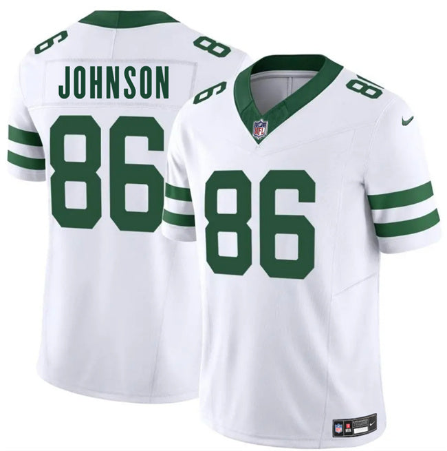 Mens New York Jets #86 Neal Johnson White 2025 FUSE Vapor Untouchable Limited Stitched Jersey