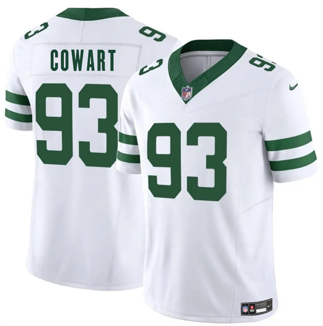 Mens New York Jets #93 Byron Cowart White 2025 FUSE Vapor Untouchable Limited Stitched Jersey