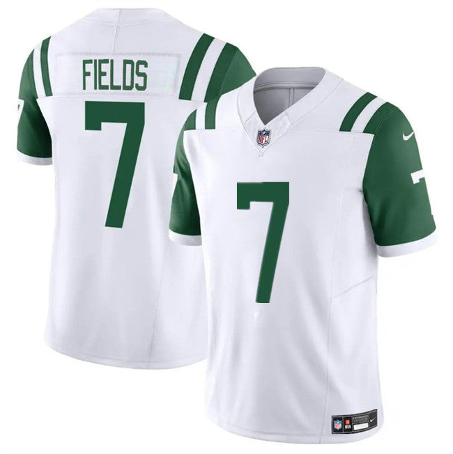 Mens New York Jets #7 Justin Fields White 2025 FUSE Classic Alternate Vapor Untouchable Limited Stitched Jersey