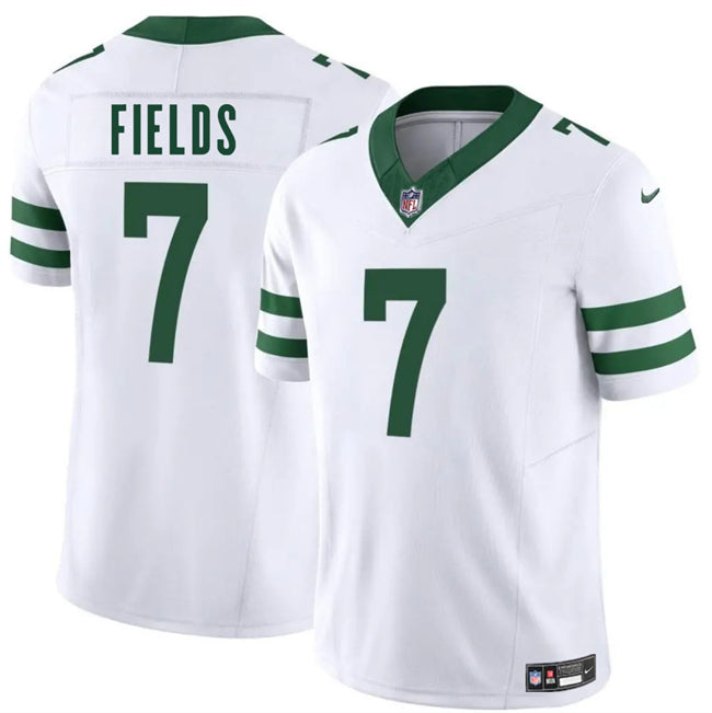Mens New York Jets #7 Justin Fields White 2025 FUSE Vapor Untouchable Limited Stitched Jersey