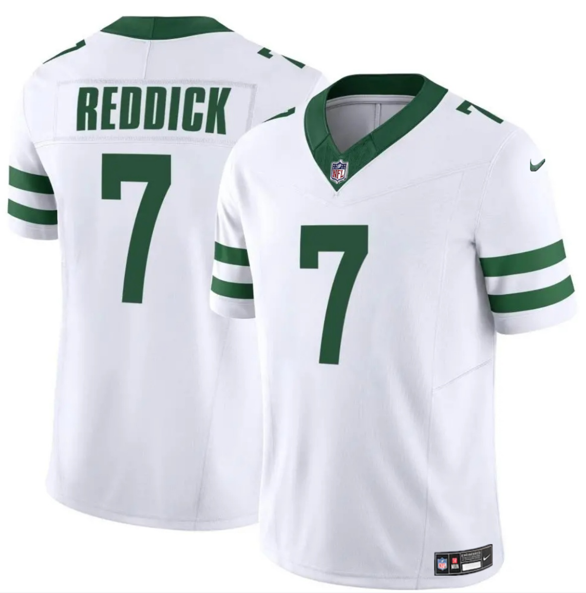 Mens New York Jets #7 Haason Reddick White 2024 FUSE Vapor Limited Stitched Jersey