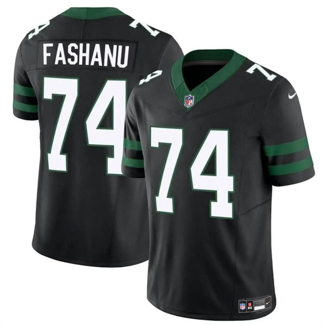 Mens New York Jets #74 Olu Fashanu Black 2024 FUSE Vapor Untouchable Limited Stitched Jersey