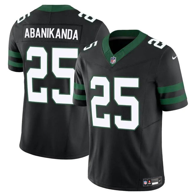 Mens New York Jets #25 Israel Abanikanda Black 2023 FUSE Vapor Untouchable Limited Stitched Jersey