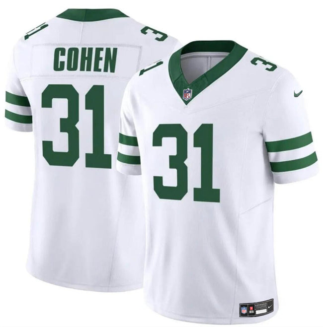 Mens New York Jets #31 Tarik Cohen White 2024 FUSE Vapor Limited Stitched Jersey