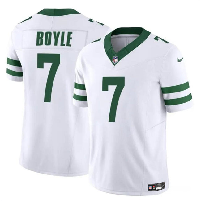 Mens New York Jets #7 Tim Boyle 2023 FUSE White Throwback Vapor Untouchable Limited Stitched Jersey