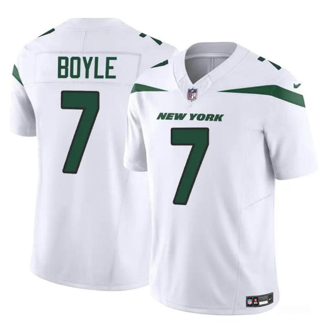 Mens New York Jets #7 Tim Boyle 2023 FUSE White Vapor Untouchable Limited Stitched Jersey