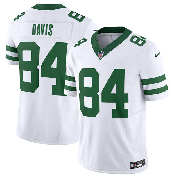 Mens New York Jets #84 Corey Davis White 2023 FUSE Vapor Limited Throwback Stitched Football Jersey