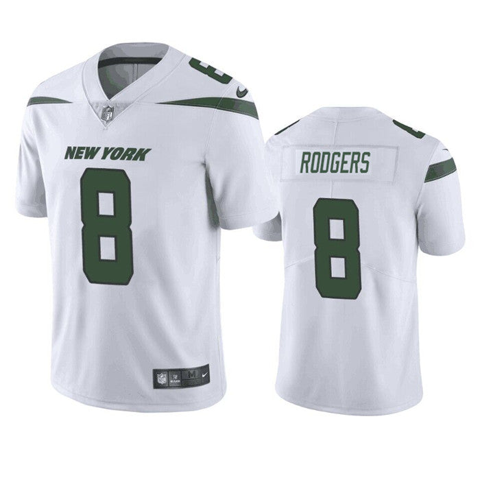 Mens New York Jets #8 Aaron Rodgers White Vapor Untouchable Limited Stitched Jersey