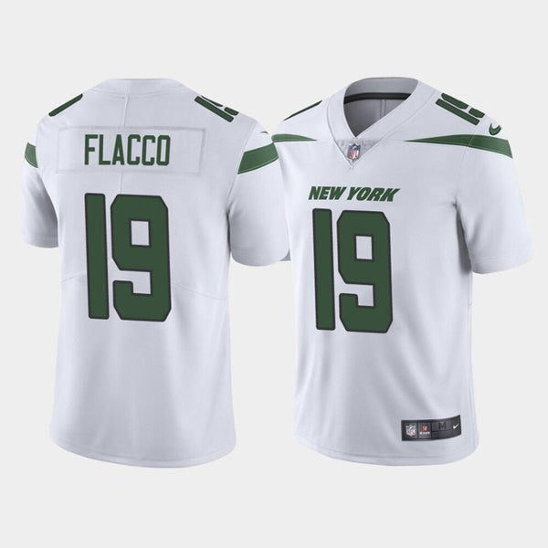 Mens New York Jets #19 Joe Flacco White Vapor Untouchable Limited Stitched Jersey