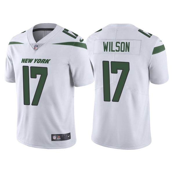 Mens New York Jets #17 Garrett Wilson 2022 White Vapor Untouchable Limited Stitched Jersey
