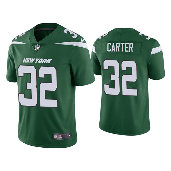 Mens New York Jets #32 Michael Carter 2021 Green Vapor Untouchable Limited Stitched Jersey