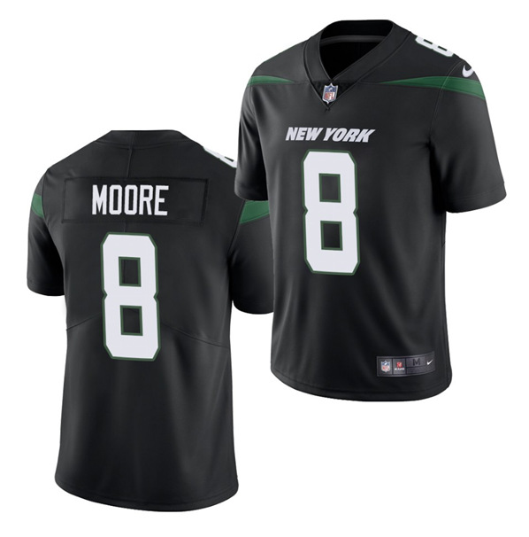 Mens New York Jets #8 Elijah Moore 2021 Black Vapor Untouchable Limited Stitched Jersey